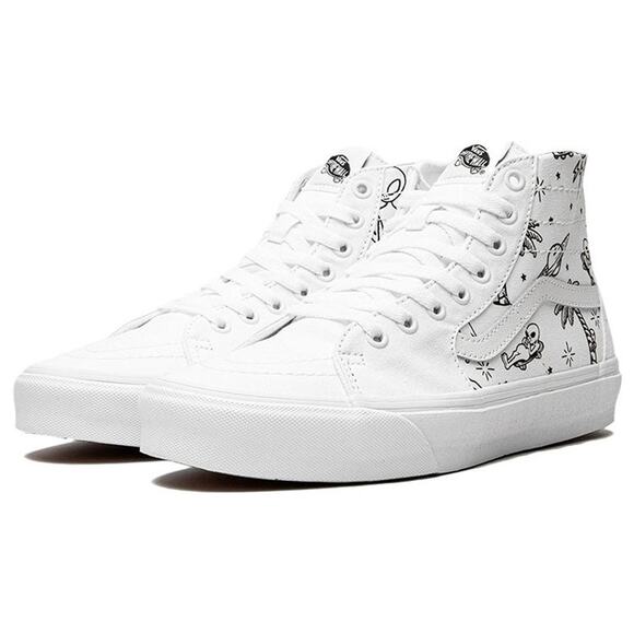VANS MEN\'S 11.5 SK8 HI TAPERED UNIDENTIFIED U PAINT WHITE SKATE SHOES NIB main image 5